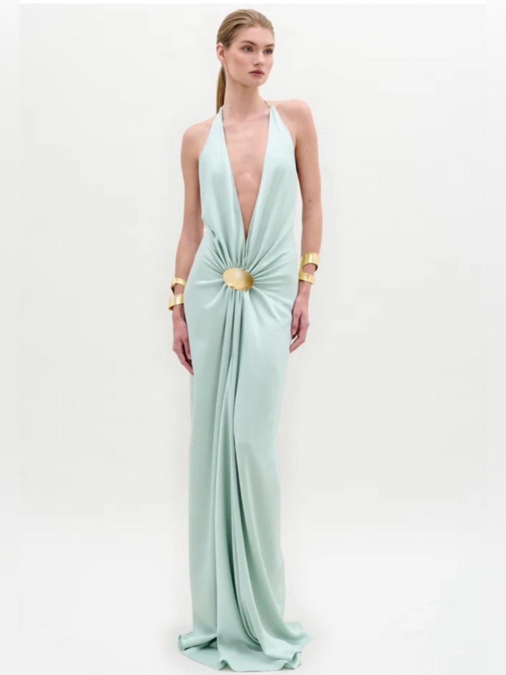 Silvia Tcherassi Mint Green Backless Dress